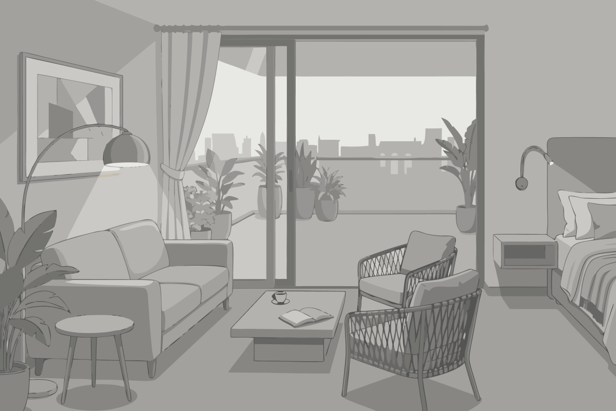 Apartamento de 1 dormitorio con vistas a la montaña (2 adultos)